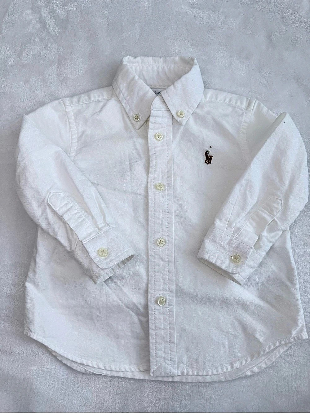 Ralph Lauren Boys Oxford White Button-Down Shirt (size 12M)
